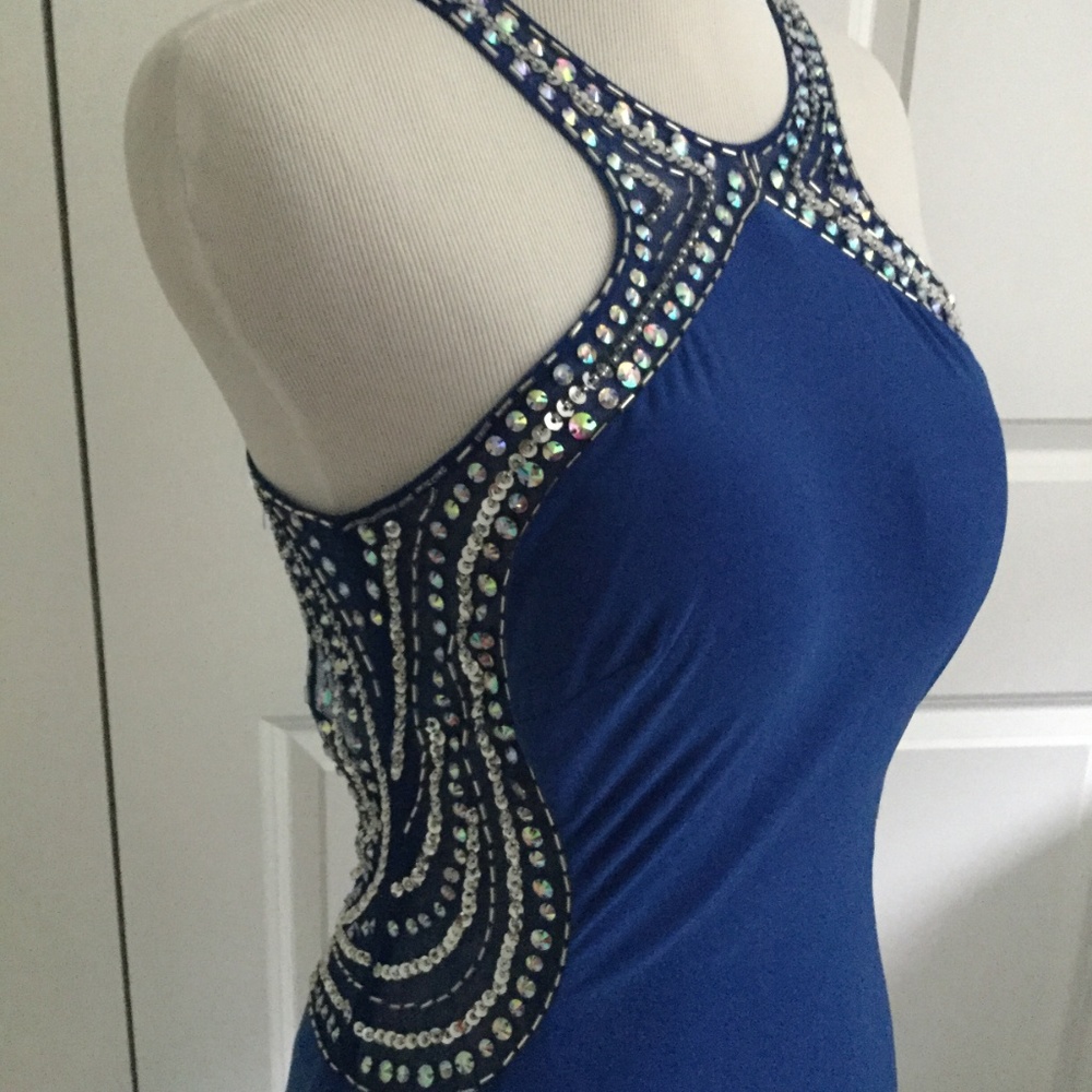High Low Royal Blue Junior Prom Dress GTEEN121 main image 1